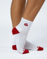 Senita Quarter Socks - White/Cherry