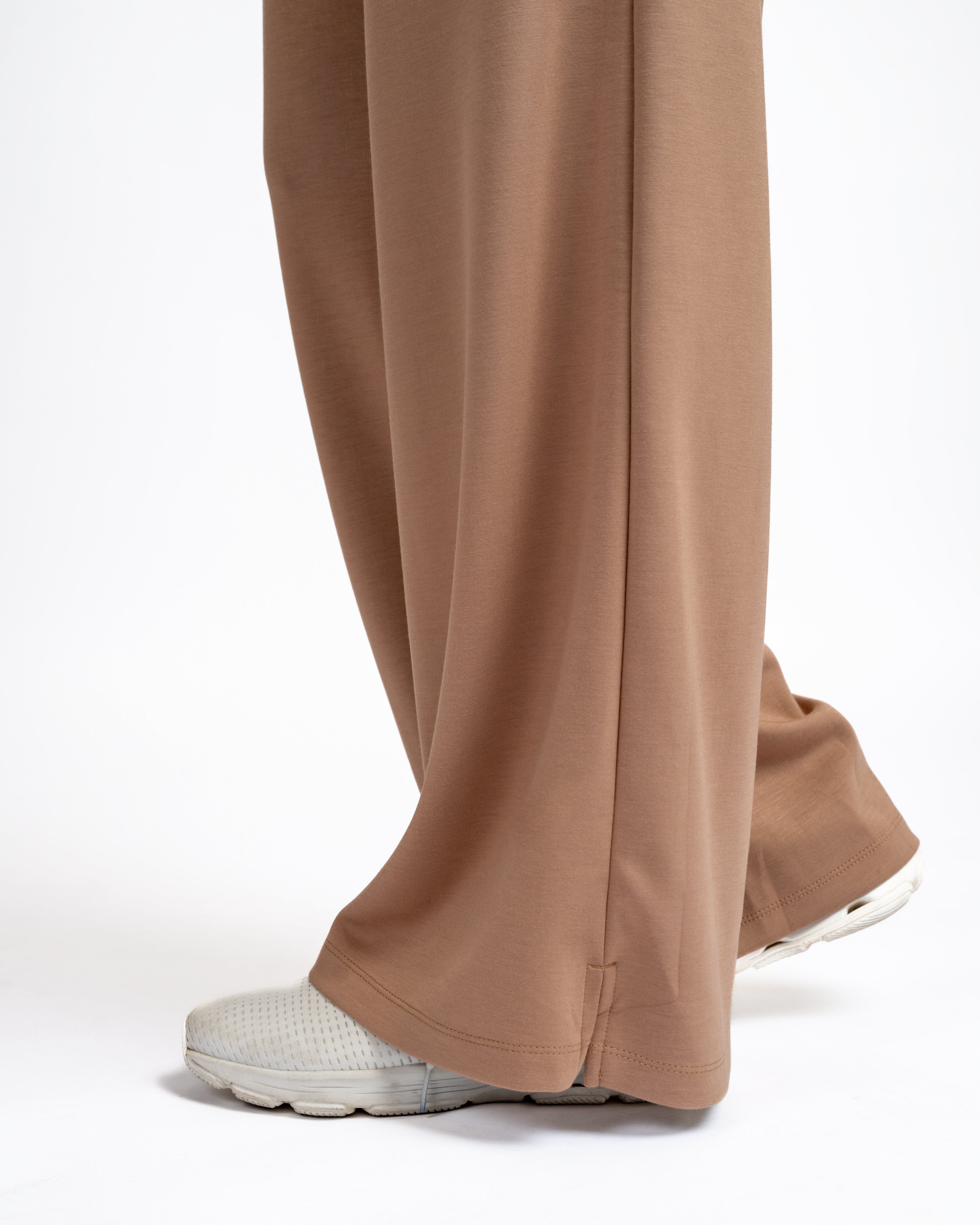 SoftForm Wide Leg Pants in Taupe: Stylish Comfort by Senita Athletics