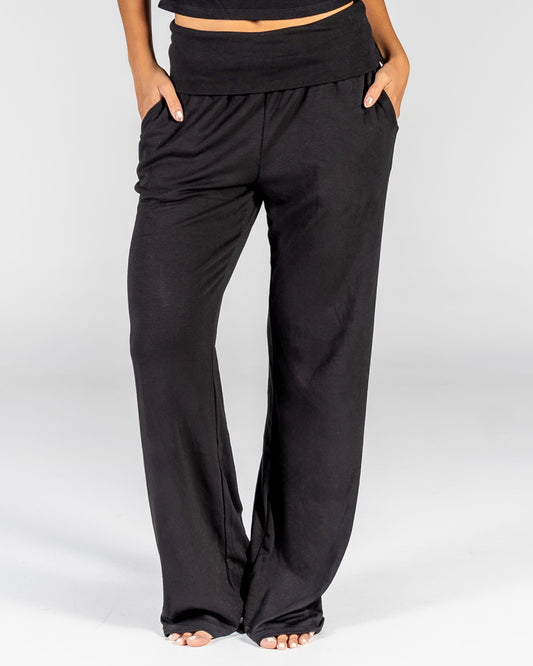 Serenity Foldover Pants - Black - FINAL SALE