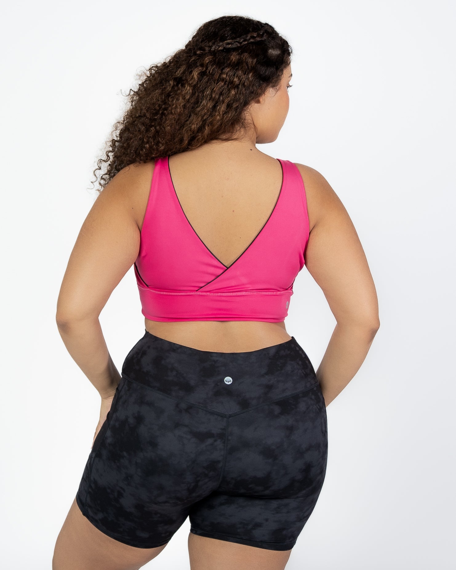 4-in-1 Salutation Sports Bra - Onyx Tie Dye & Hibiscus - FINAL SALE
