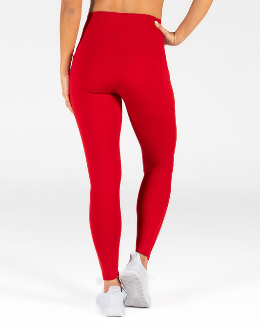 Skin Wrap Front Leggings - Cherry