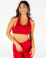 Skin Lattice Back Sports Bra - Cherry