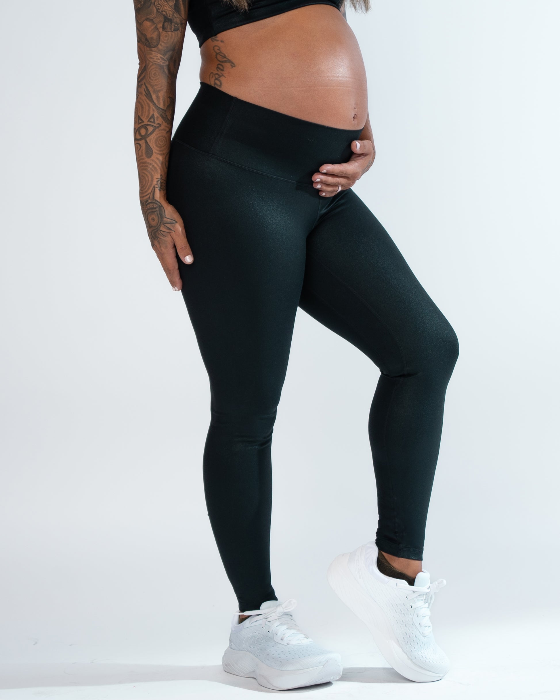 Skin Salutation Leggings - Black Shimmer Foil - FINAL SALE