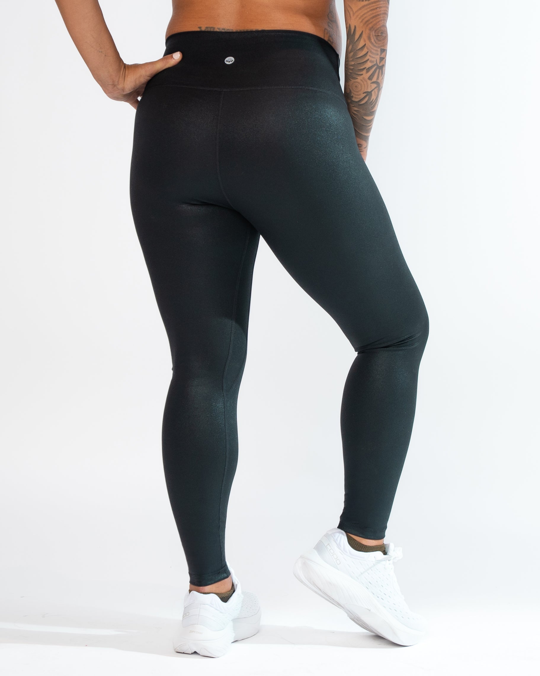 Skin Salutation Leggings - Black Shimmer Foil - FINAL SALE