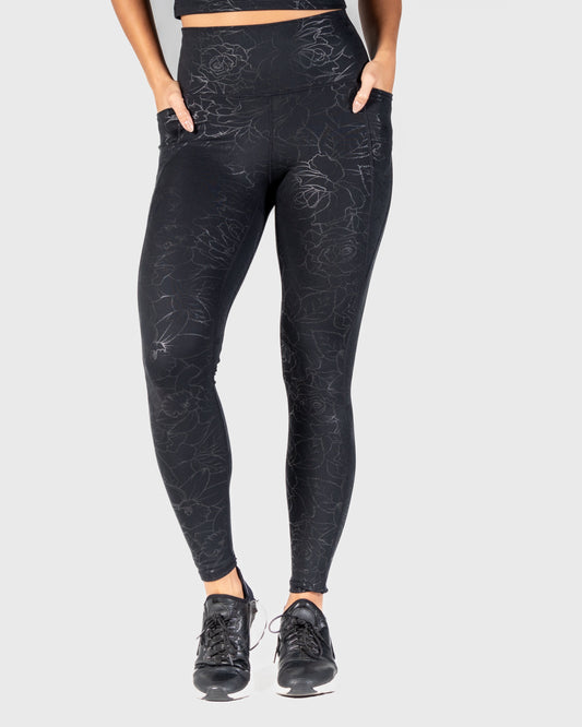 Skin Shakti Leggings (27 in. inseam) - Gunmetal & Rose Foil - *PRE-ORDER*