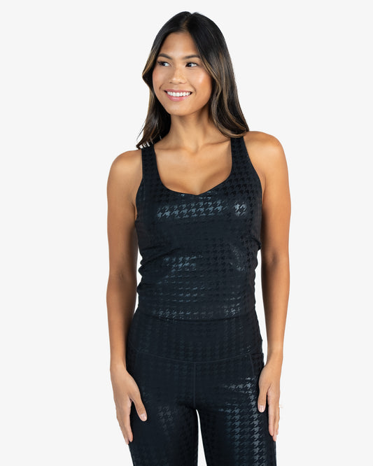 Skin Shakti Tank (Mid-Length) - Black Houndstooth - FINAL SALE