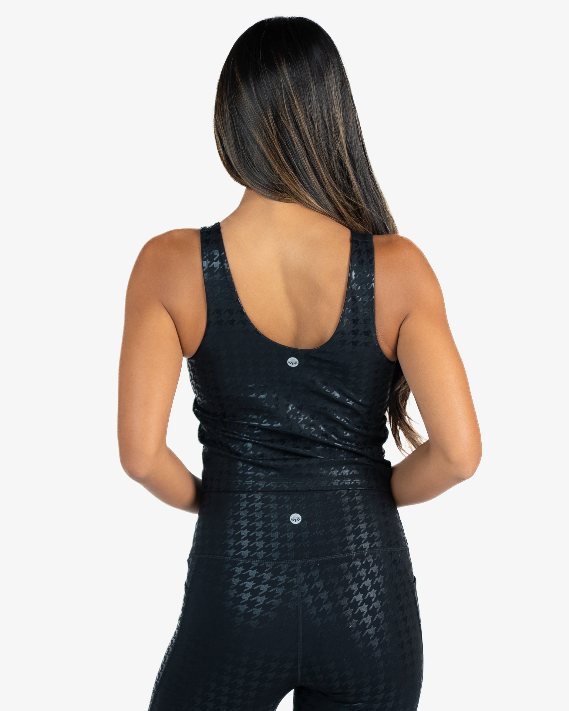 Skin Shakti Tank (Mid-Length) - Black Houndstooth - FINAL SALE