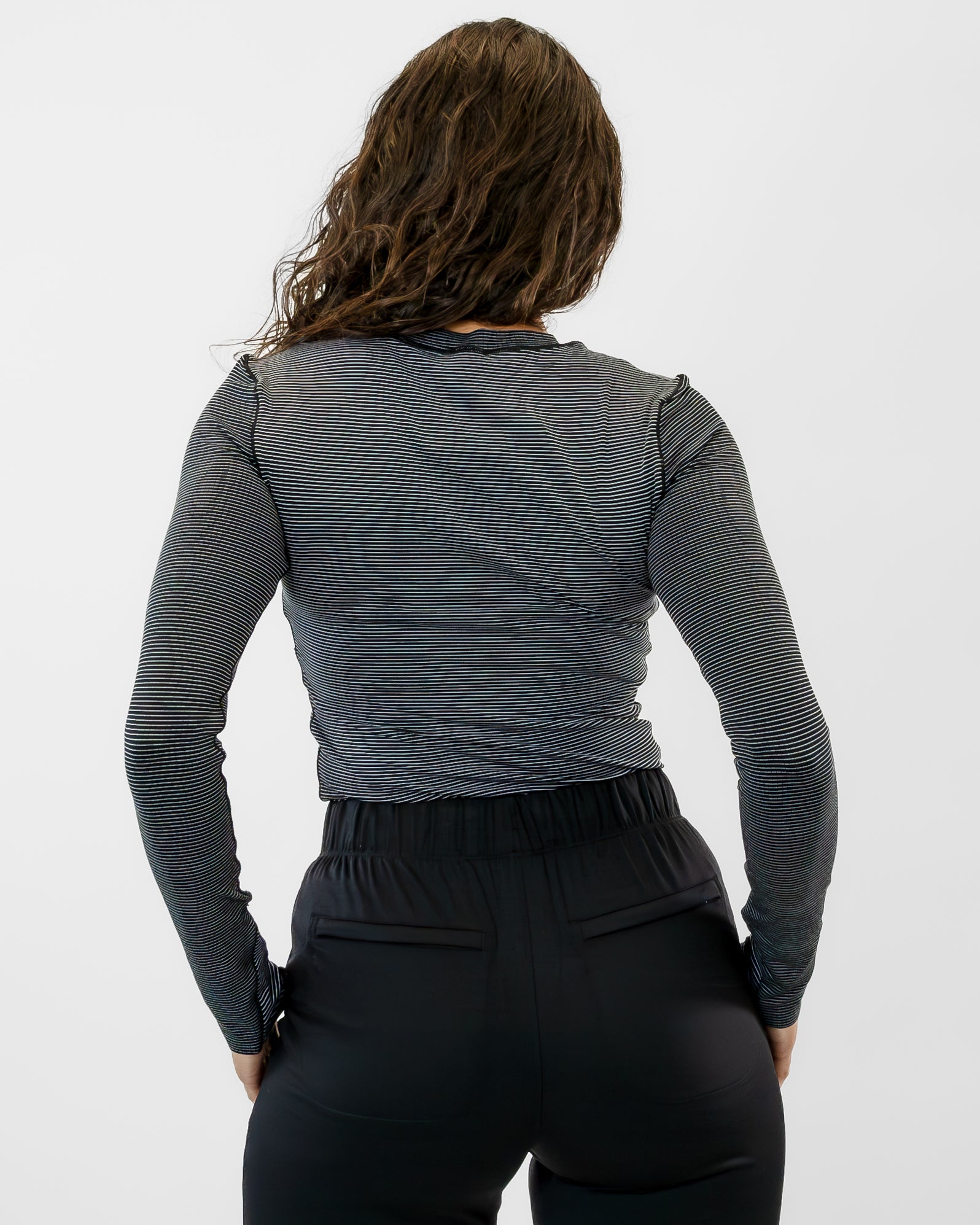 Tempo Long Sleeve - Black & White Stripe