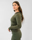 Tempo Open Back Hoodie - Olive