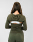 Tempo Open Back Hoodie - Dark Olive