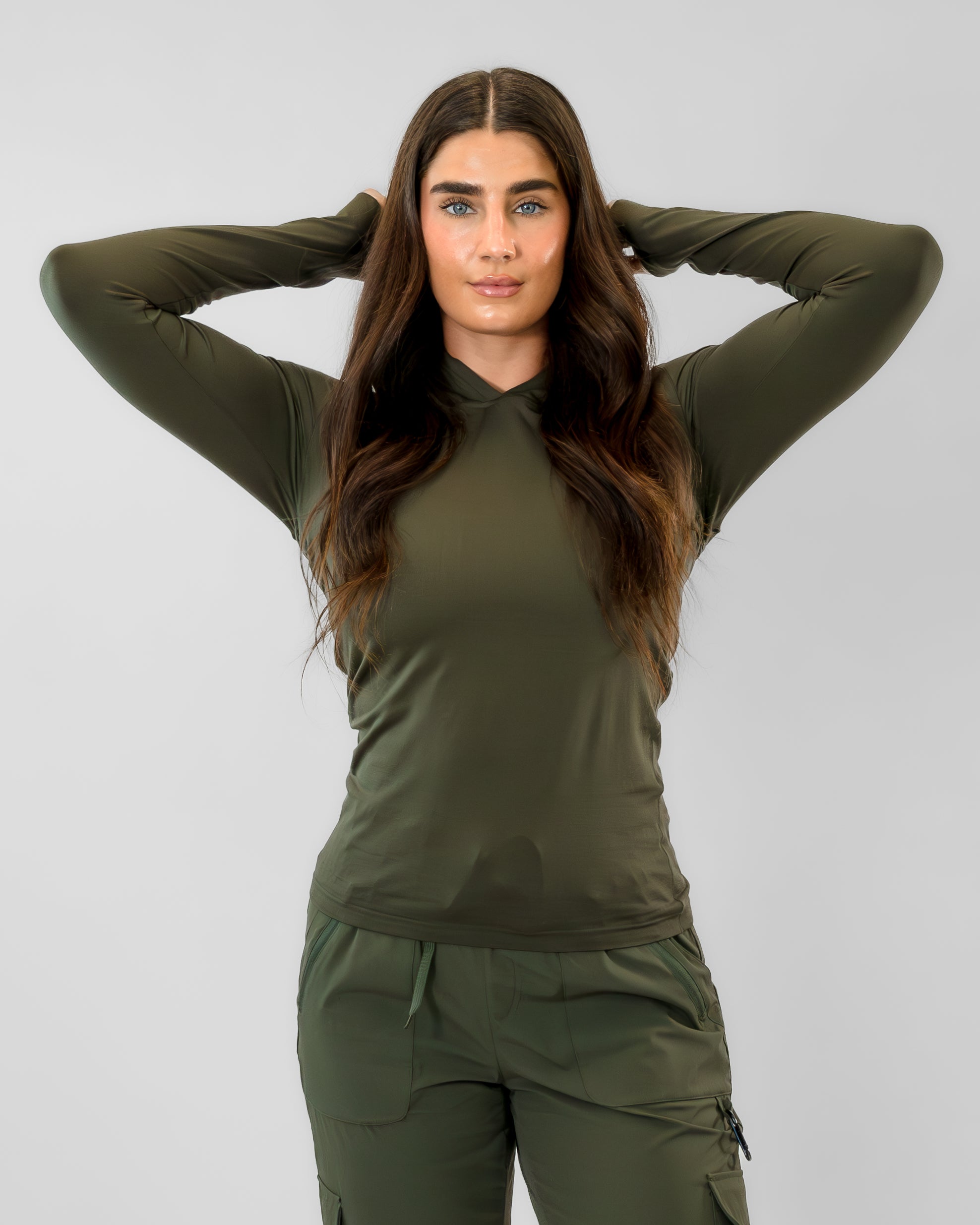 Tempo Open Back Hoodie - Olive