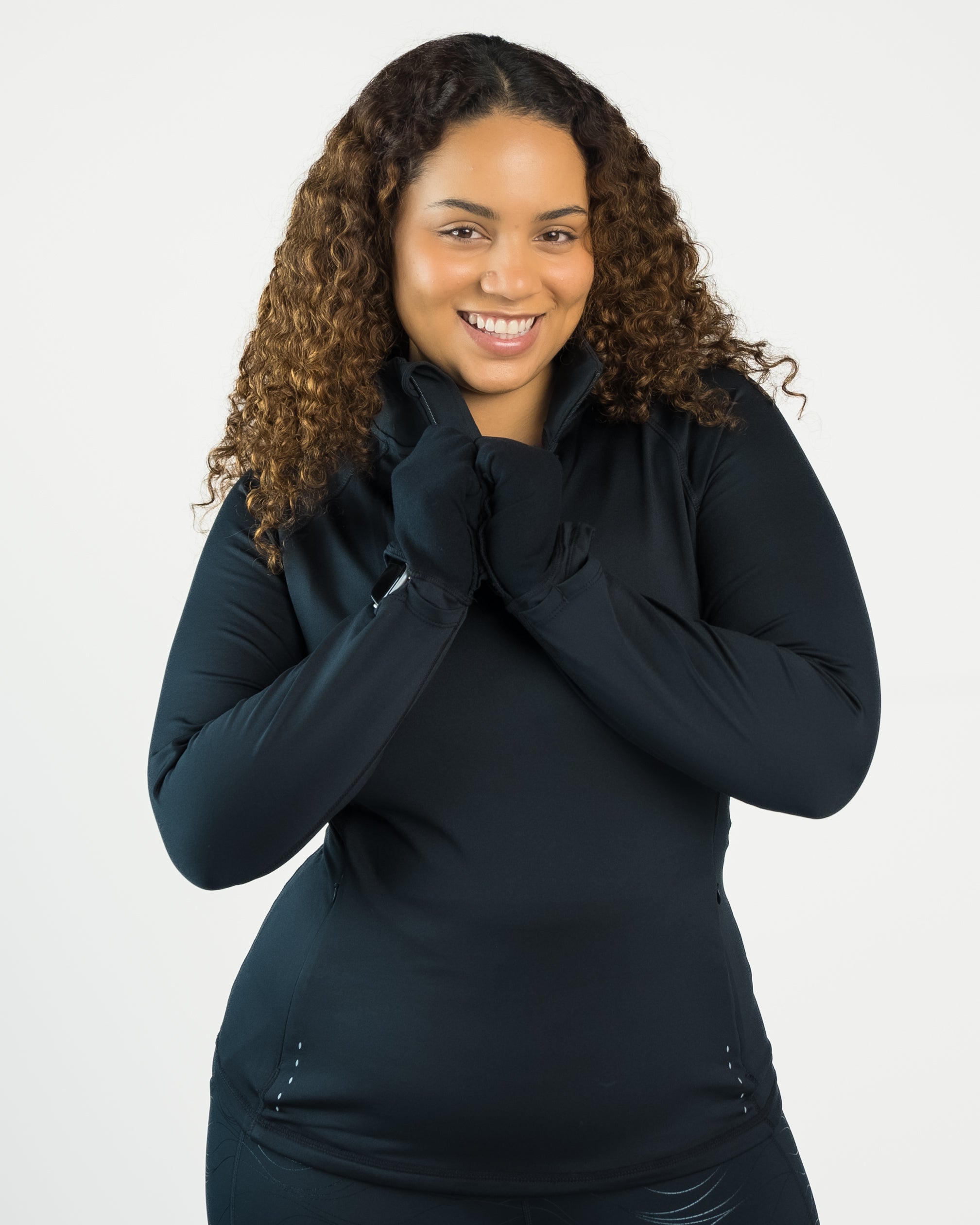 Thermal Quarter Zip - Black: Ultra-Soft & Lightweight Layering
