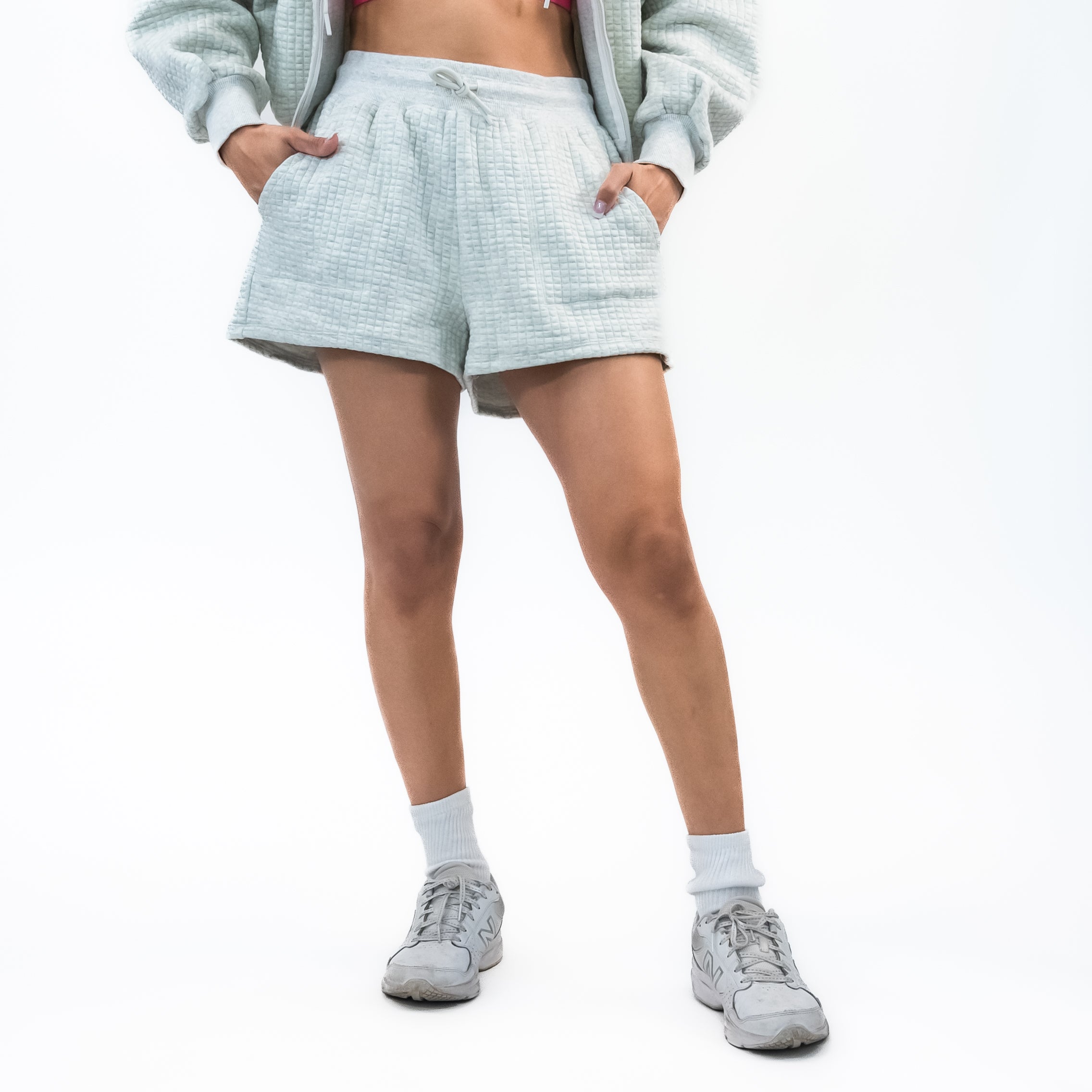 Waffle Time Out Shorts - Light Heathered Gray