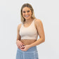 4-in-1 Salutation Sports Bra - Latte & Light Navy Houndstooth