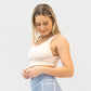 4-in-1 Salutation Sports Bra - Latte & Light Navy Houndstooth