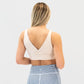 4-in-1 Salutation Sports Bra - Latte & Light Navy Houndstooth