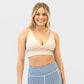 4-in-1 Salutation Sports Bra - Latte & Light Navy Houndstooth