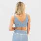 4-in-1 Salutation Sports Bra - Latte & Light Navy Houndstooth