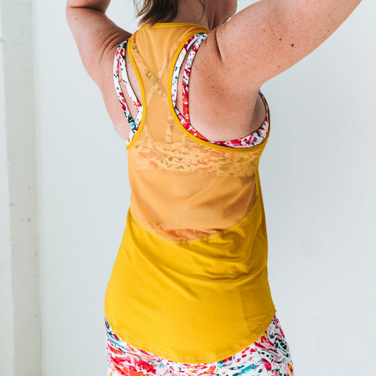 Extra Mile Mesh Back Tank - Sunrise