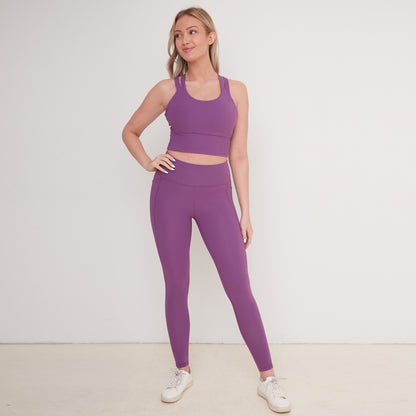 Ribbed Shakti Leggings - Berry