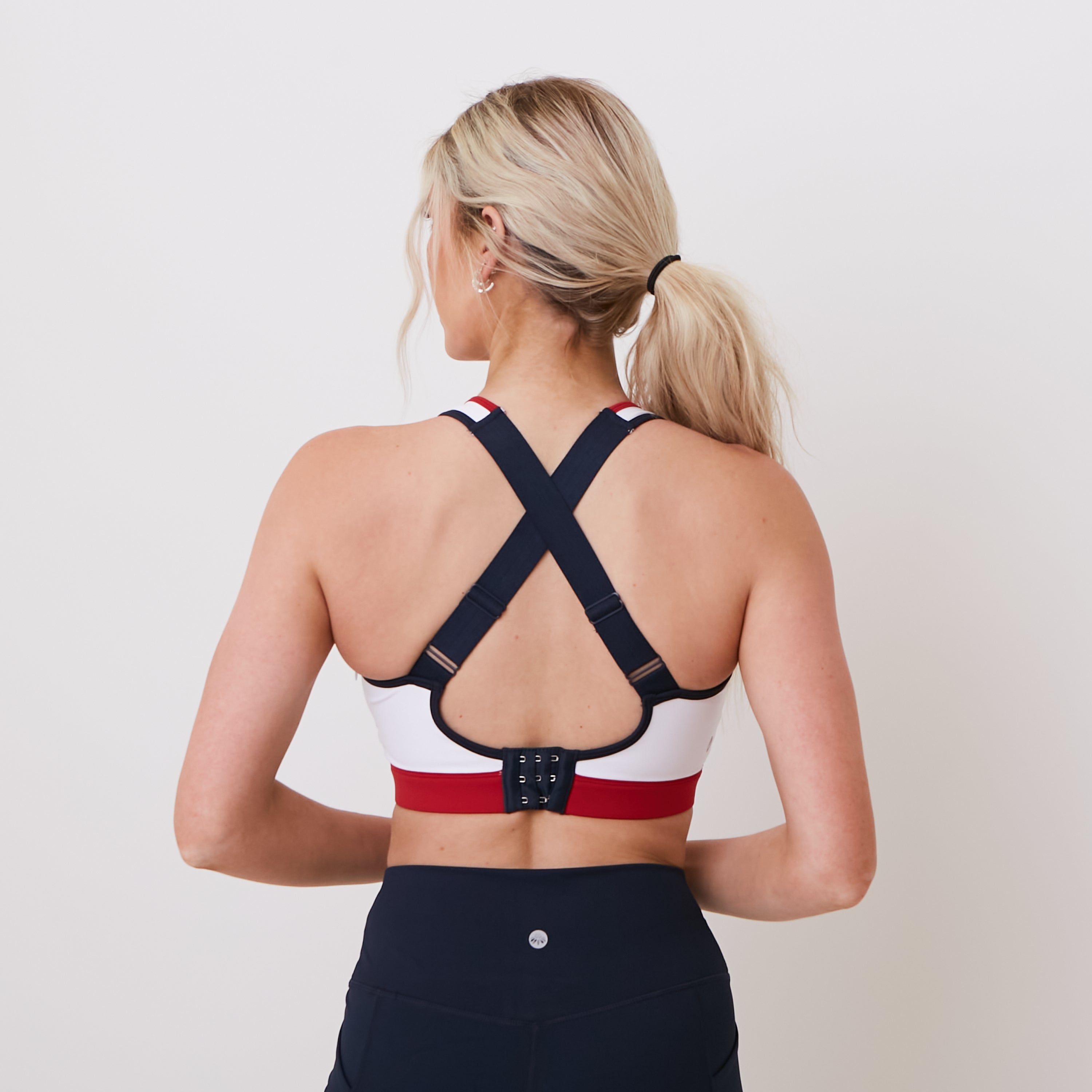 Run Free High Impact Bra - White/Cherry/Navy