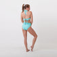 Naomi Bikini Top - Turquoise Small Palm - FINAL SALE