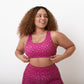 Strappy Sports Bra - Magenta Small Palm - FINAL SALE
