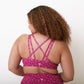 Strappy Sports Bra - Magenta Small Palm - FINAL SALE