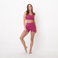 Strappy Sports Bra - Magenta Small Palm - FINAL SALE