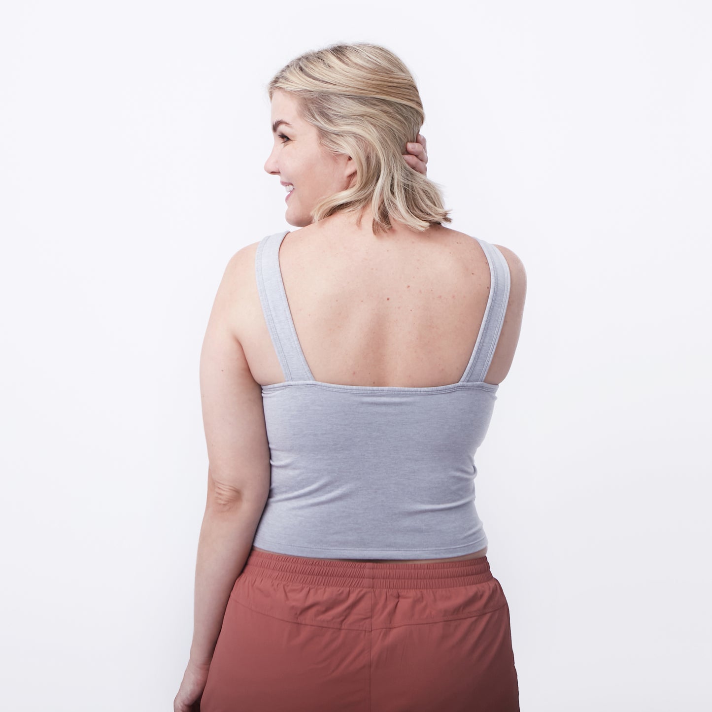 Dynamic Cropped Tank - Heathered Gray