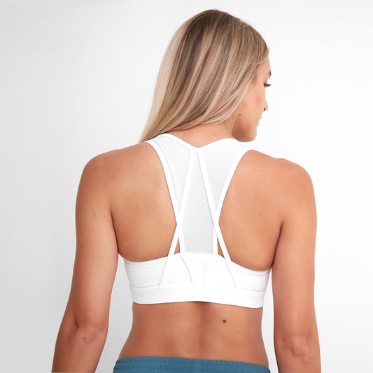 Cross Paths Sports Bra - White - FINAL SALE