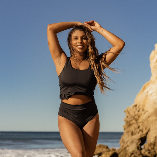Page High Waisted Swim Bottoms - Black - FINAL SALE