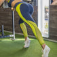 Barre Mesh Leggings - Navy/Margarita - Senita Athletics