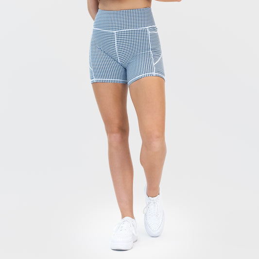 Lux Baseline Shorts (5 in. inseam) - Light Navy Houndstooth