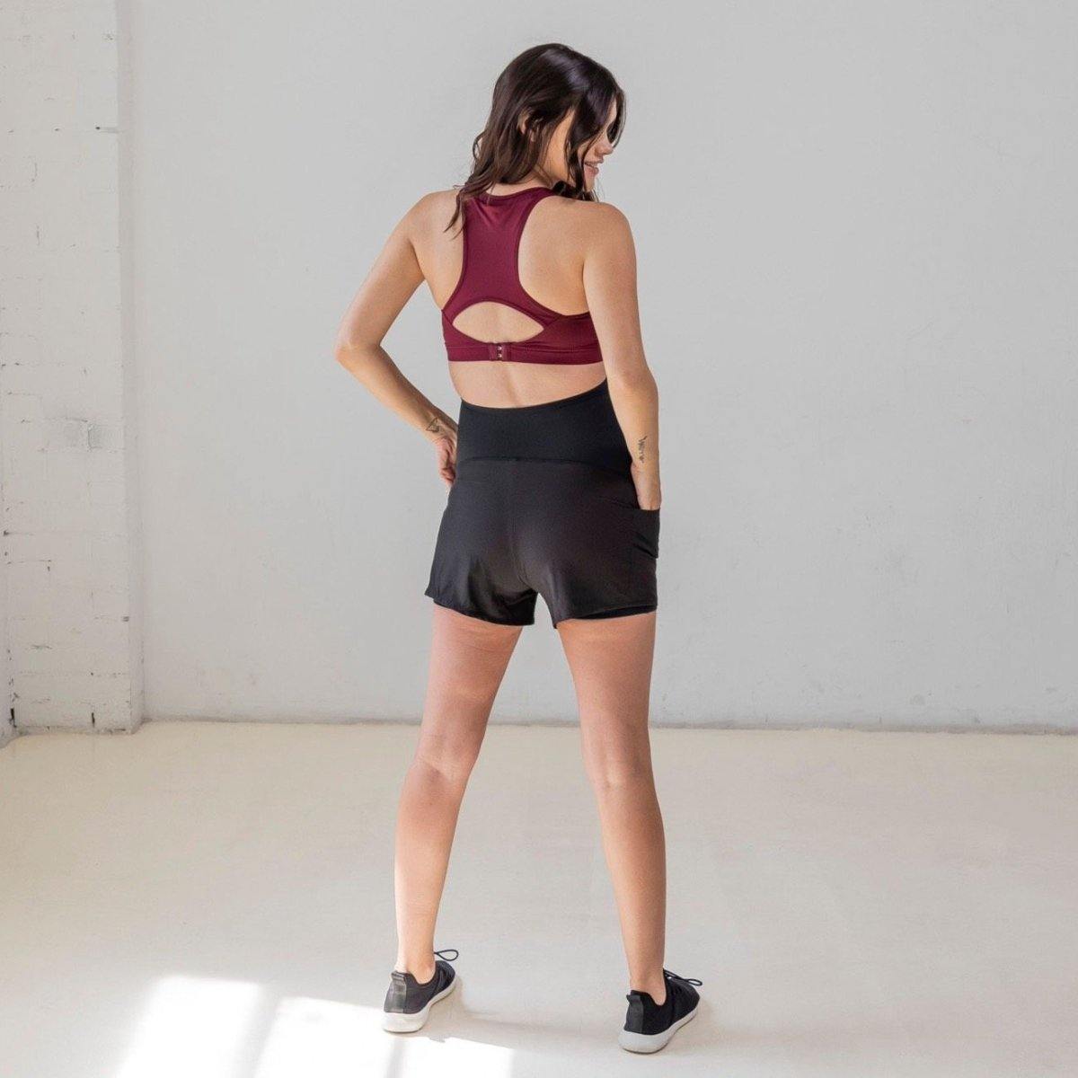 Belly Support Maternity Shorts - Black - Senita Athletics