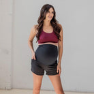 Belly Support Maternity Shorts - Black - Senita Athletics