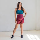 Belly Support Maternity Shorts - Mulberry - Senita Athletics