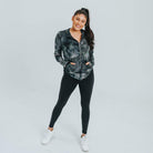 Bestie Zip Up Hoodie - Black Tie Dye - Senita Athletics