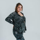 Bestie Zip Up Hoodie - Black Tie Dye - Senita Athletics