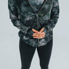Bestie Zip Up Hoodie - Black Tie Dye - Senita Athletics