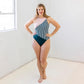 Cabana One Piece - Blush/Striped Ponderosa - Senita Athletics