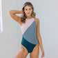Cabana One Piece - Blush/Striped Ponderosa - Senita Athletics