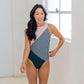 Cabana One Piece - Blush/Striped Ponderosa - Senita Athletics