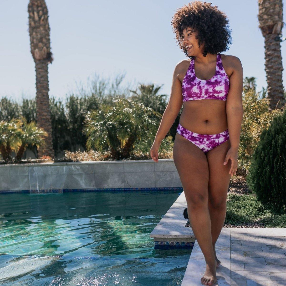Deep Dive Bikini Top - Berry Tie Dye - Senita Athletics