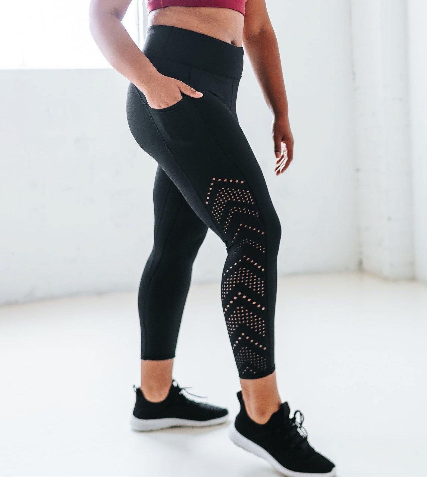 Denali Laser Cut Capris - Black - Senita Athletics