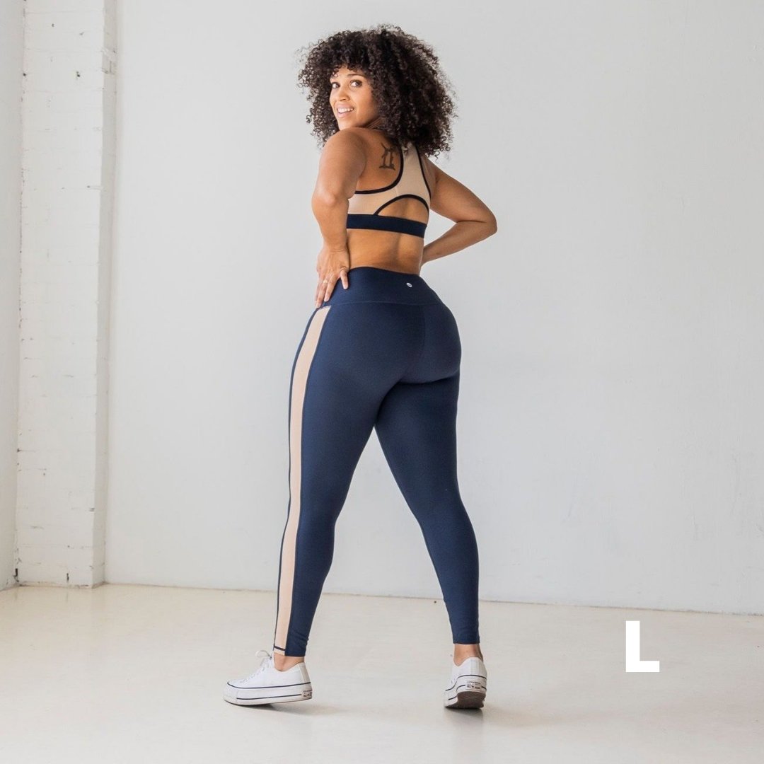 Division Leggings - Navy/Latte - Senita Athletics