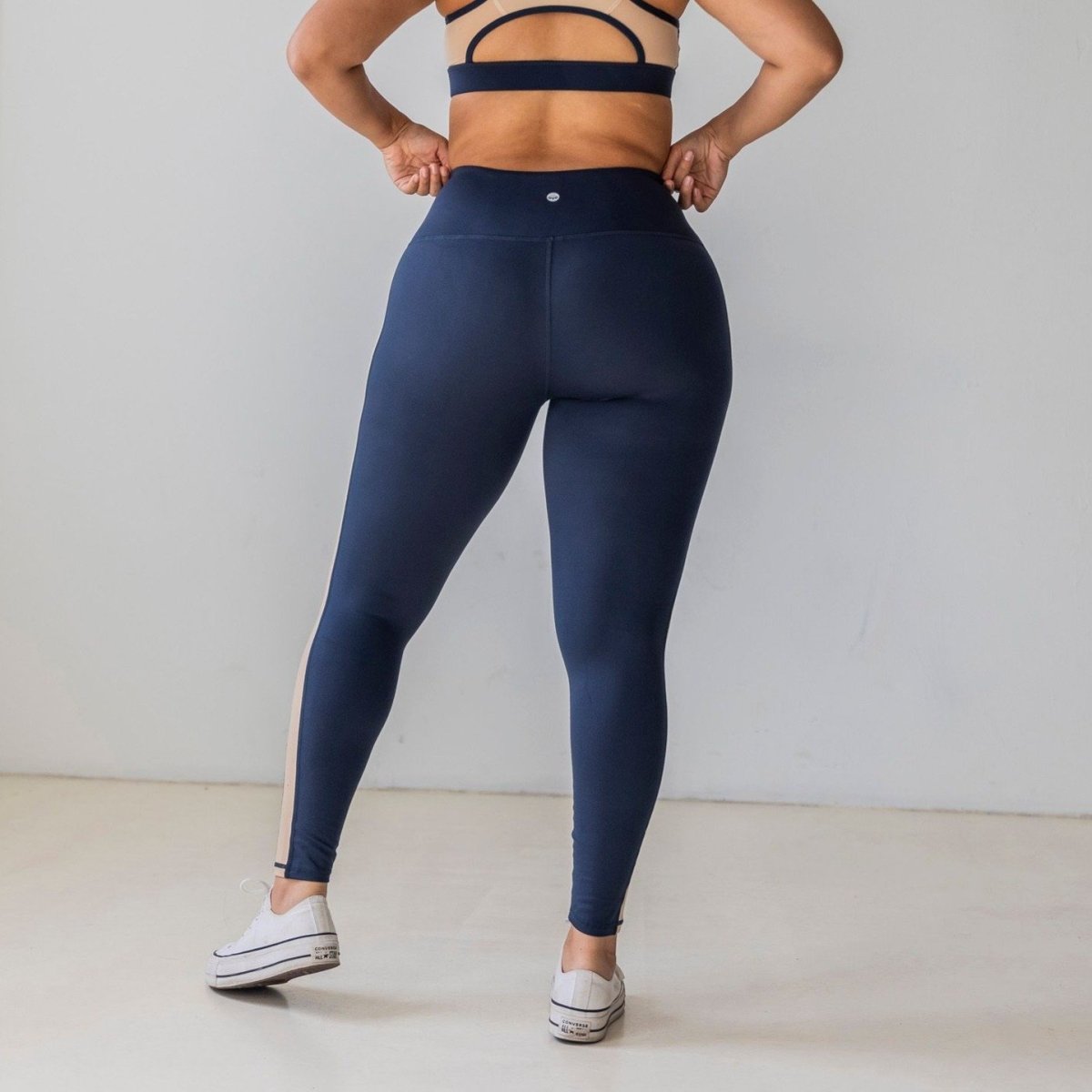 Division Leggings - Navy/Latte - Senita Athletics