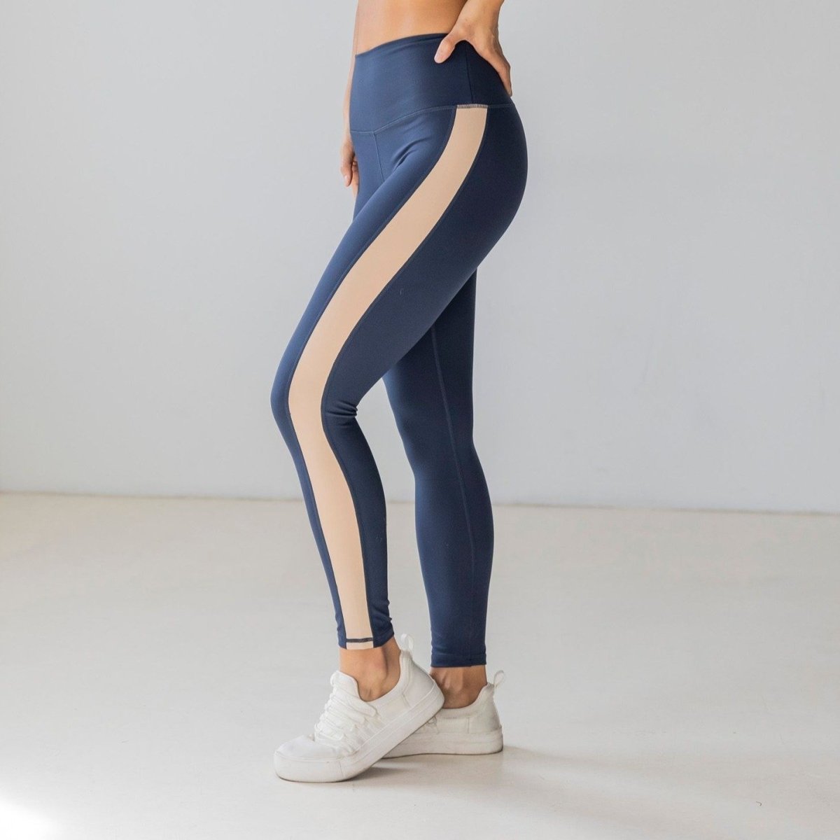 Division Leggings - Navy/Latte - Senita Athletics