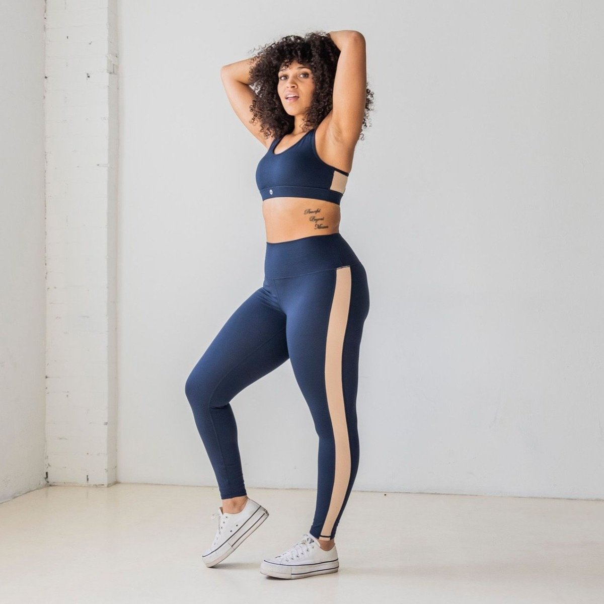 Division Leggings - Navy/Latte - Senita Athletics