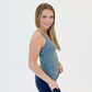 Dynamic Full Length Tank - Heathered Pacific - FINAL SALE